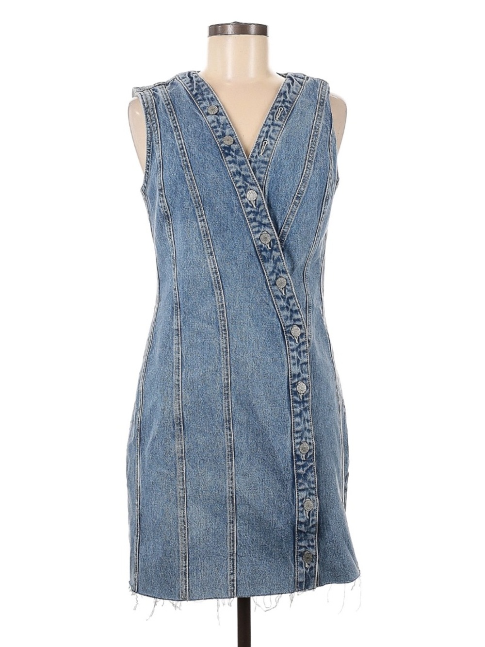 Revolve Rails Sleeveless Denim Button-Up Strand Mini Dress Cascade Color M - Picture 2 of 15
